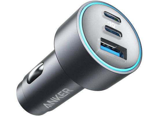 Anker Car Charger, 67W Power, 3 Port Power IQ 3.0 Fast Charging Adapter, Dual USB C And USB A Ports, Compact Design, Active Shield 2.0 Safety System - Black